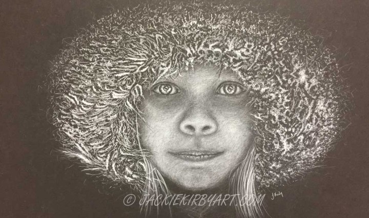 Little Lottie in coloured pencil