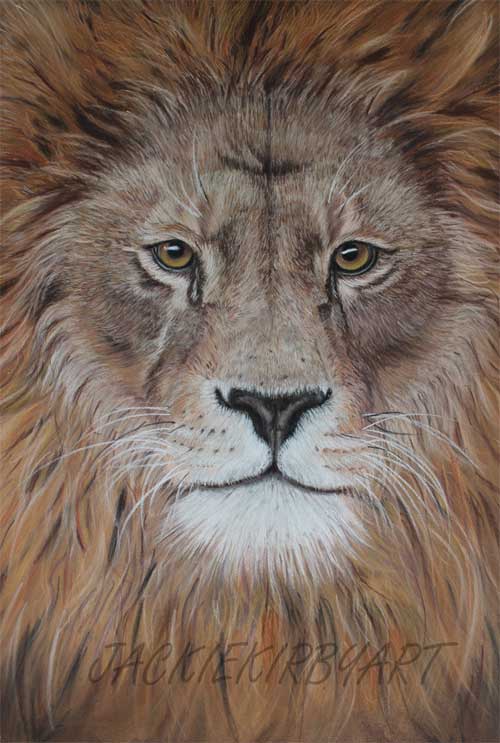 Lion in pastel
