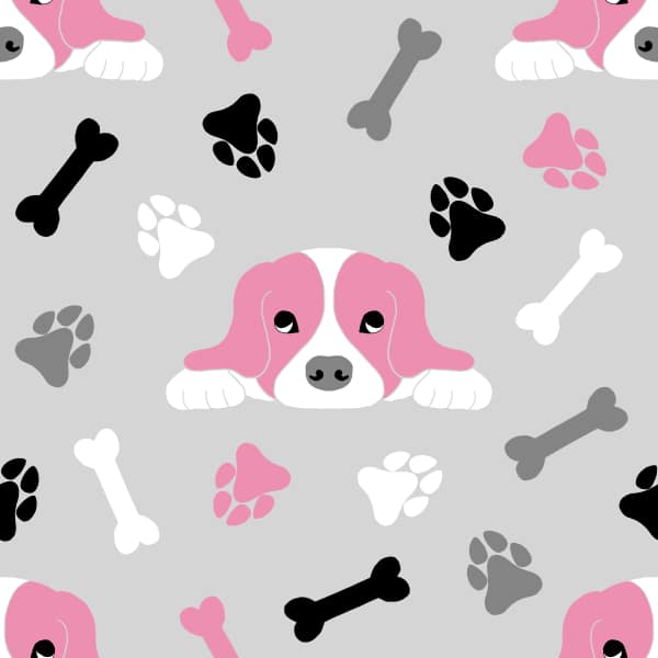 fabric swatch pink puppies