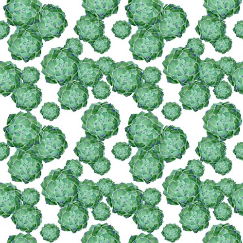Surface Pattern Green Succulents for Textiles
