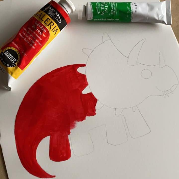 Acrylic painting dinosaurs